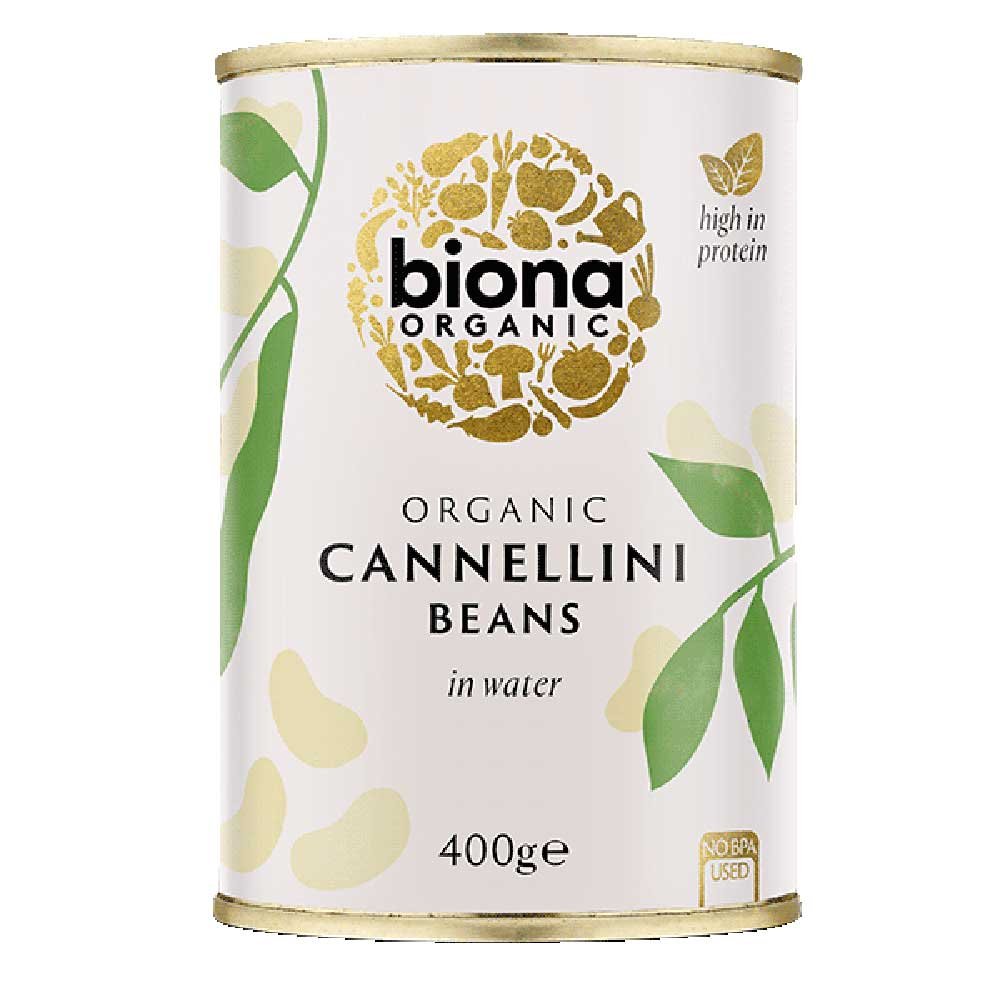 Organic Cannellini Beans - BPA-free can Biona 400g