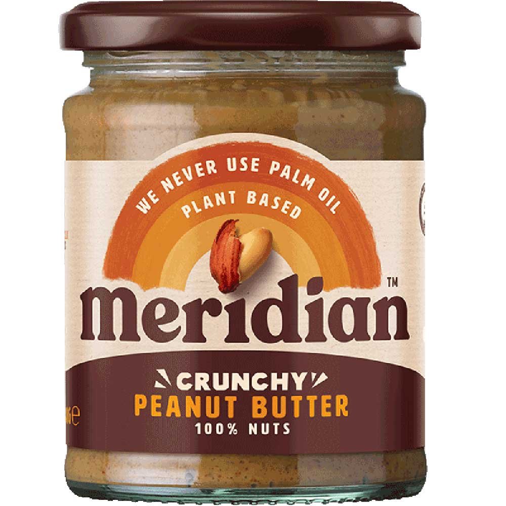 Peanut Butter Crunchy 100% - glass Meridian 280g Peanut Butter Crunchy 100% - glass Meridian 280g