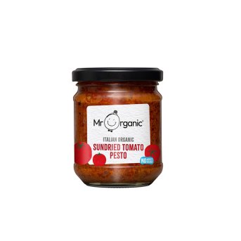 Organic Sundried Tomato Pesto - no added sugar Mr Organic 6x190g Organic Sundried Tomato Pesto - no added sugar Mr Organic 6x190g