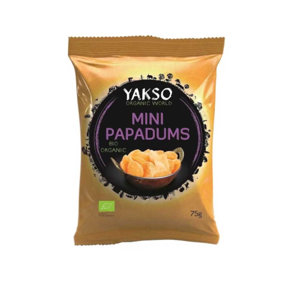 Organic Mini Papadums Yakso 6x75g