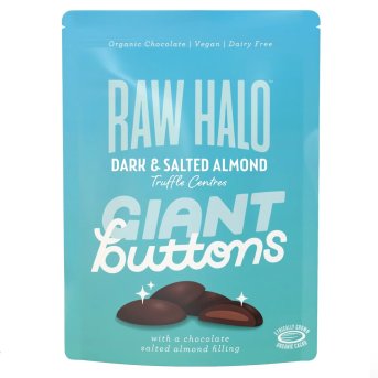 Organic Dark & Salted Almond Giant Buttons Raw Halo 8x90g