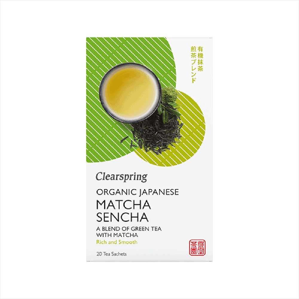Organic Matcha Sencha Green Tea Bags Clearspring 20bgs