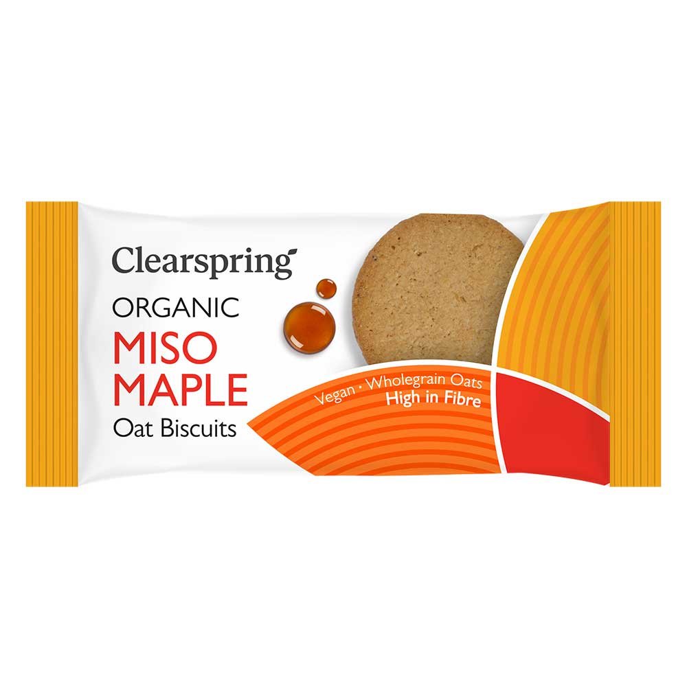 Organic Miso Maple Oat Biscuits Clearspring 40g