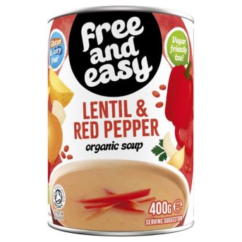 Organic Lentil & Red Pepper Soup Free & Easy 6x400g Organic Lentil & Red Pepper Soup Free & Easy 6x400g
