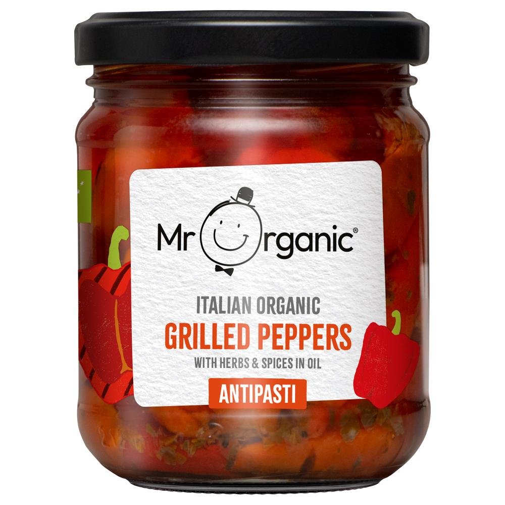Organic Grilled Peppers Antipasti Mr Organic 5x190g