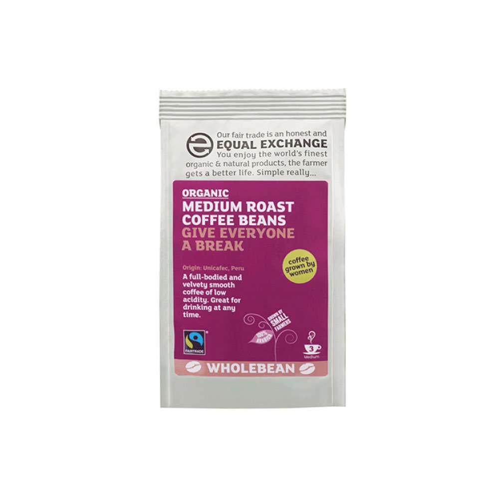 Organic Coffee Beans - Medium roast - 3 Equal Exchange 200g Organic Coffee Beans - Medium roast - 3 Equal Exchange 200g