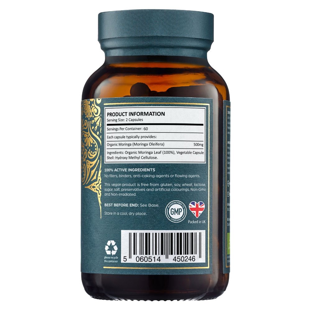 Organic Moringa - 120 capsules Ayurvediq 1jar Organic Moringa - 120 capsules Ayurvediq 1jar