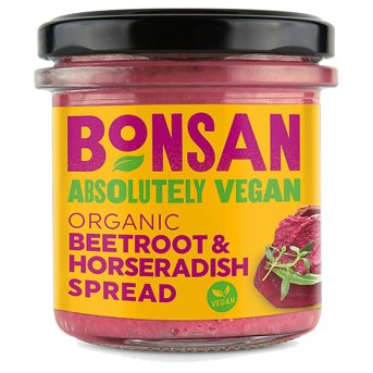 Organic Beetroot Horseradish Spread Bonsan 6x130g Organic Beetroot Horseradish Spread Bonsan 6x130g