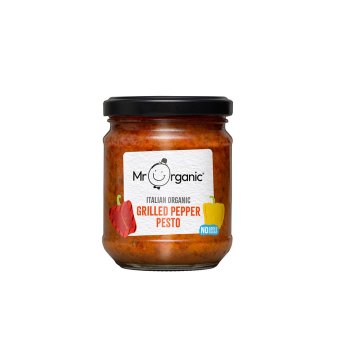 Organic Grilled Pepper Pesto - no added sugar Mr Organic 6x190g Organic Grilled Pepper Pesto - no added sugar Mr Organic 6x190g