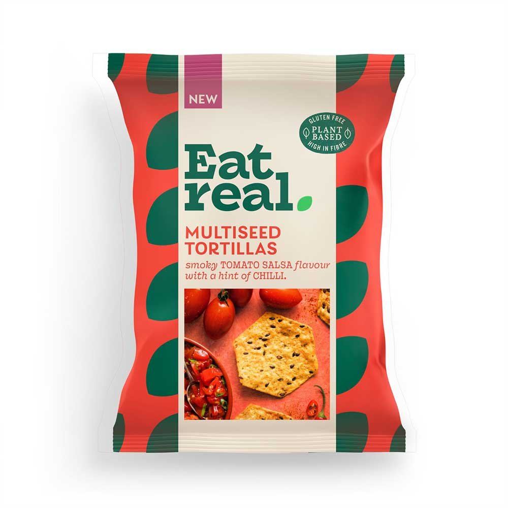 Tomato Salsa Multiseed Tortillas Eat Real 10x160g Tomato Salsa Multiseed Tortillas Eat Real 10x160g
