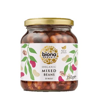 Organic Jar Mixed Beans Biona 350g