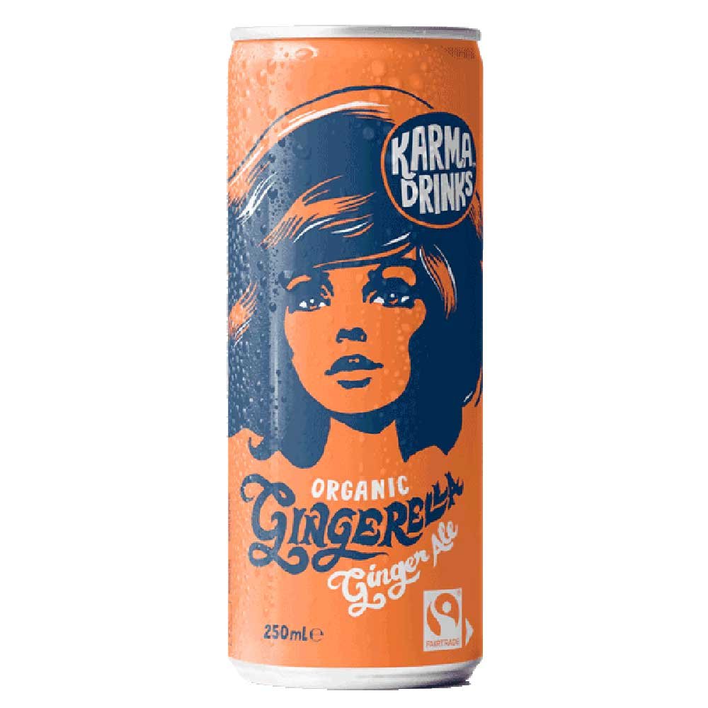 Organic Gingerella Ginger Ale - can Karma Drinks 250ml Organic Gingerella Ginger Ale - can Karma Drinks 250ml