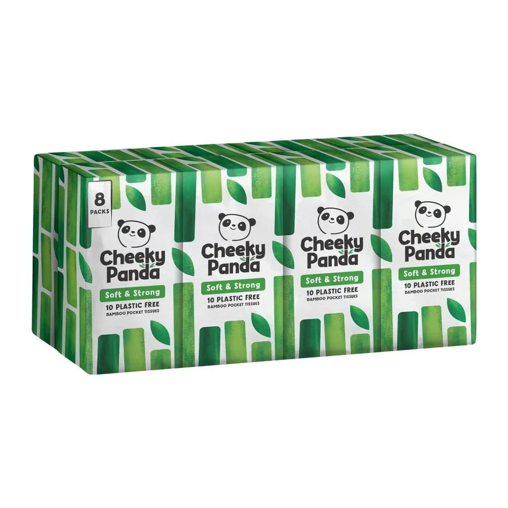 Pocket Tissues - paper wrapped Cheeky Panda 12x8x10