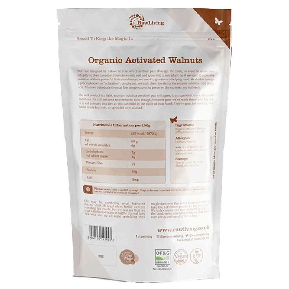 Organic Activated Walnuts Raw Living 200g