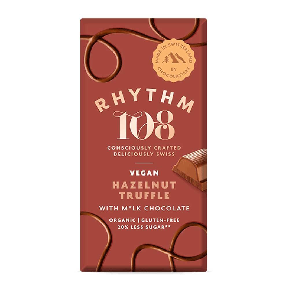 Organic Hazelnut Truffle Filled M*lk Chocolate Tablet Rhythm Organic Hazelnut Truffle Filled M*lk Chocolate Tablet Rhythm