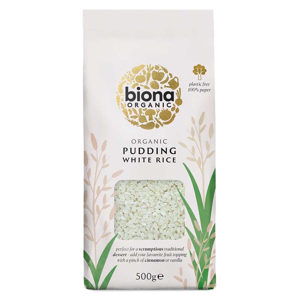 Organic White Pudding Rice Biona 500g