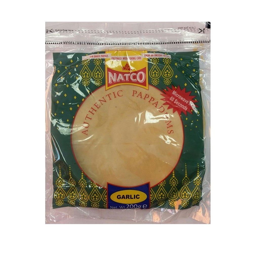 Pappadums - Garlic Natco 200g Pappadums - Garlic Natco 200g