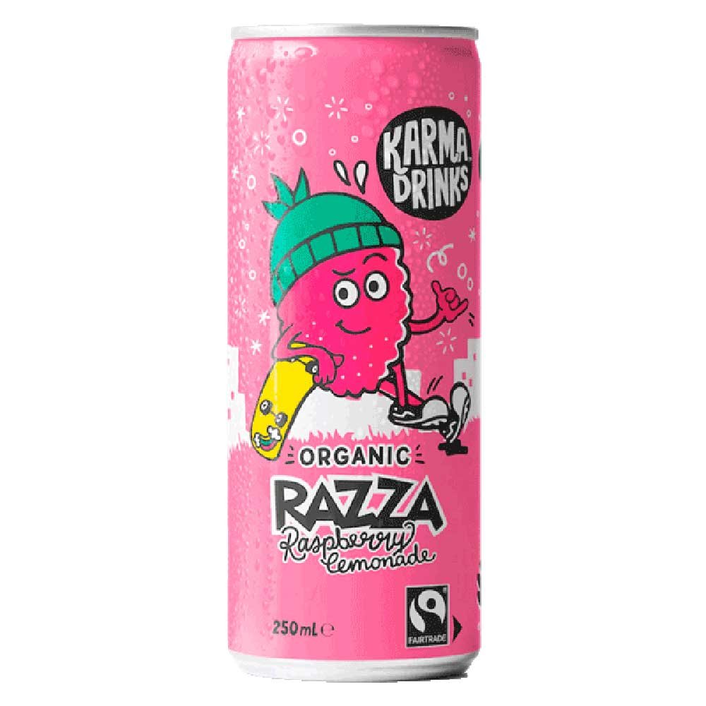 Organic Razza Raspberry lemonade - can Karma Drinks 250ml
