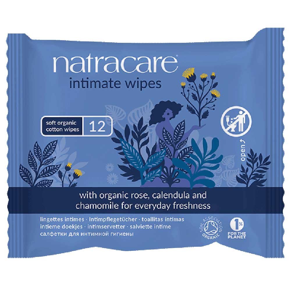 Organic Intimate Wipes Sachet Natracare 12pack Organic Intimate Wipes Sachet Natracare 12pack