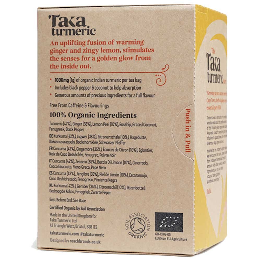 Organic Ginger Lemon Turmeric Tea Bags Taka Turmeric 15bgs Organic Ginger Lemon Turmeric Tea Bags Taka Turmeric 15bgs