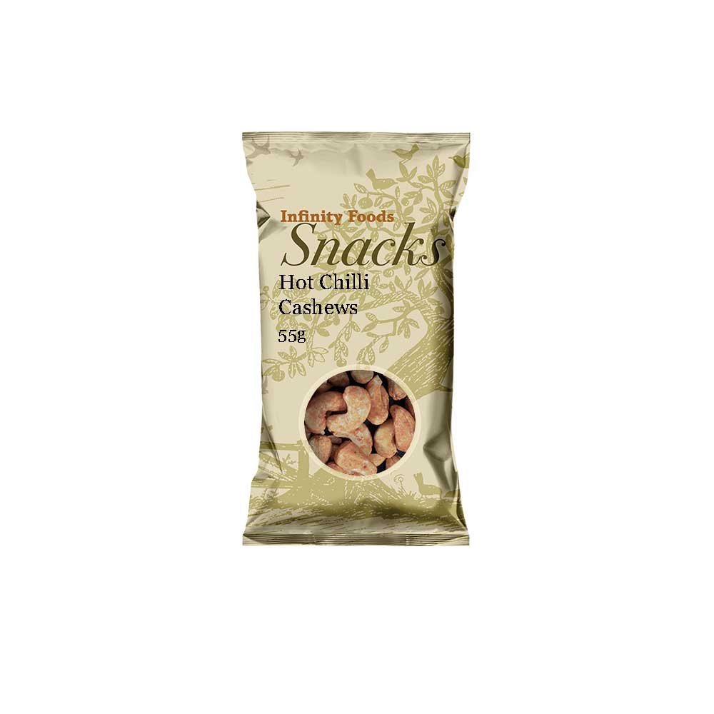 Hot Chilli Cashews Infinity Foods 55g