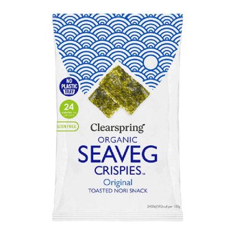 Organic Original Seaveg Crispies - toasted nori snack Clearspring 20x4g Organic Original Seaveg Crispies - toasted nori snack Clearspring 20x4g