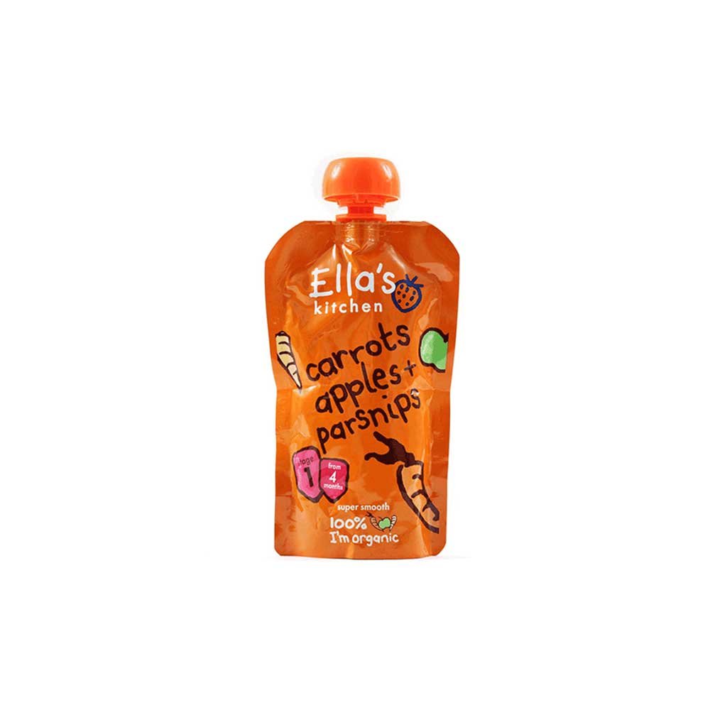 Organic Carrot, Apple & Parsnip Ella's Kitchen 120g Organic Carrot, Apple & Parsnip Ella's Kitchen 120g