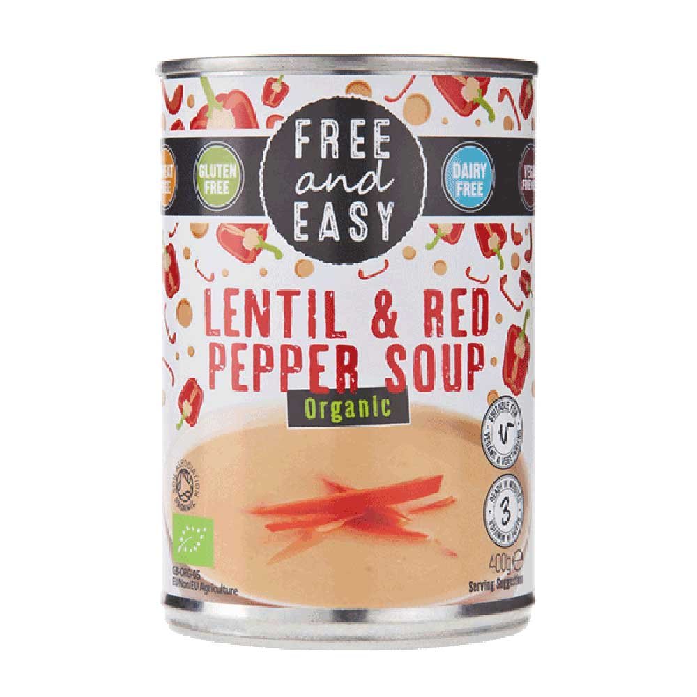 Organic Lentil & Red Pepper Soup Free & Easy 400g Organic Lentil & Red Pepper Soup Free & Easy 400g