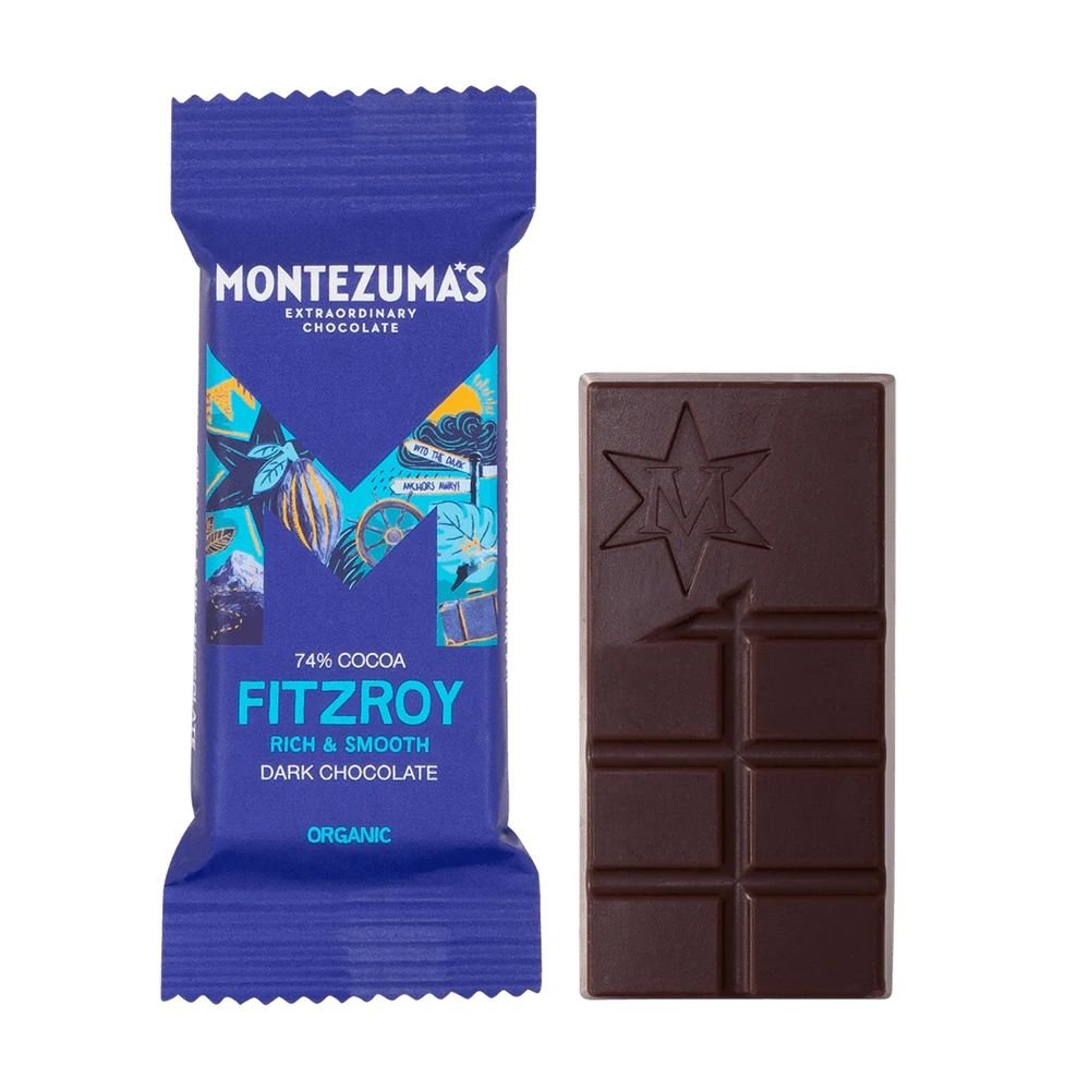 Organic FitzRoy - Very Dark Chocolate - mini Montezuma 26x25g Organic FitzRoy - Very Dark Chocolate - mini Montezuma 26x25g