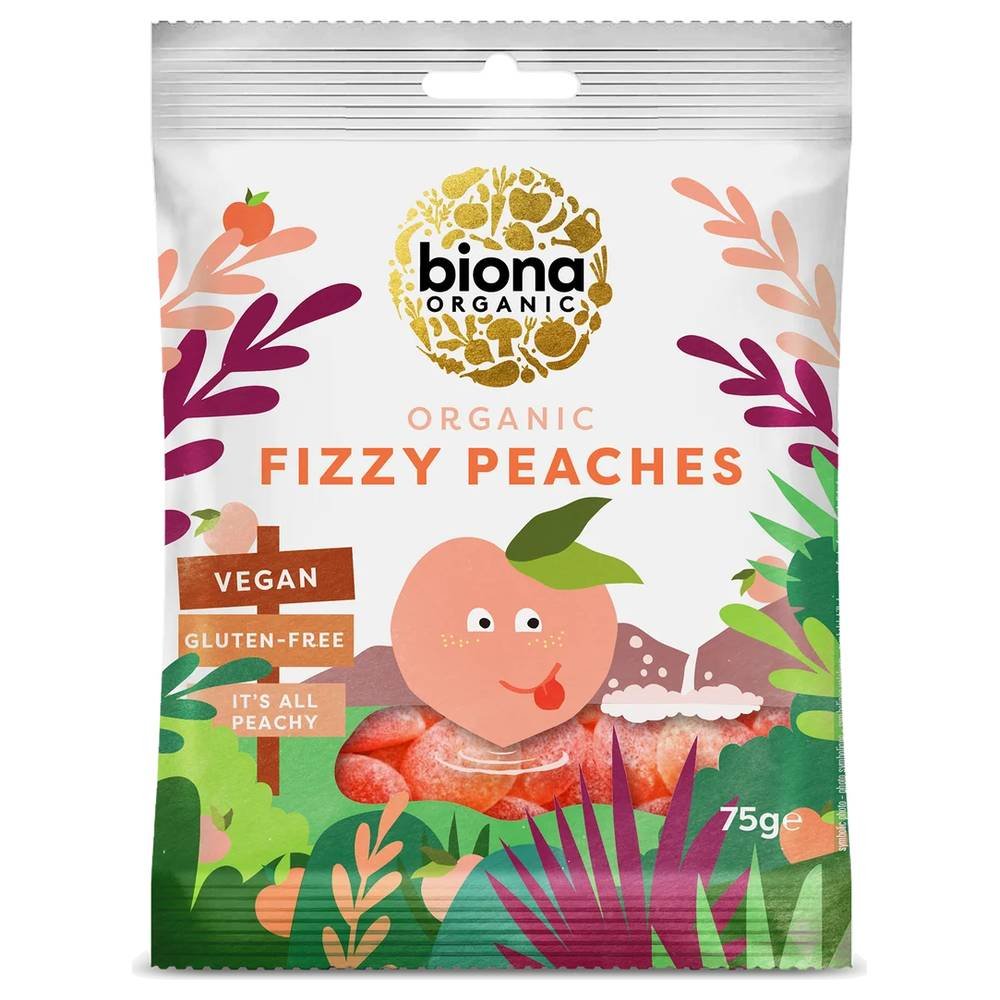 Organic Fizzy Peaches Biona 10x75g Organic Fizzy Peaches Biona 10x75g