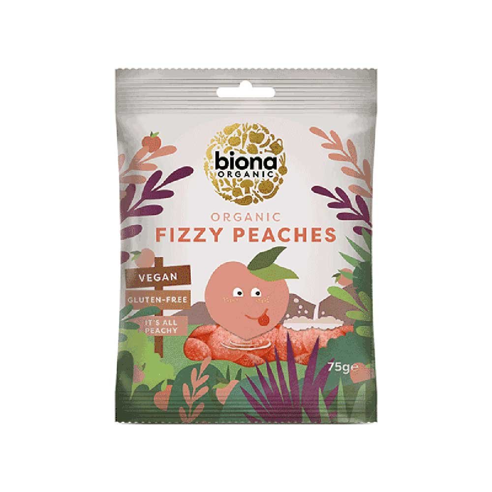Organic Fizzy Peaches Biona 75g Organic Fizzy Peaches Biona 75g