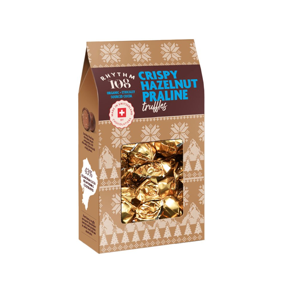 Organic Chocolate Truffles - Crispy Praline - Box Rhythm 108 Organic Chocolate Truffles - Crispy Praline - Box Rhythm 108