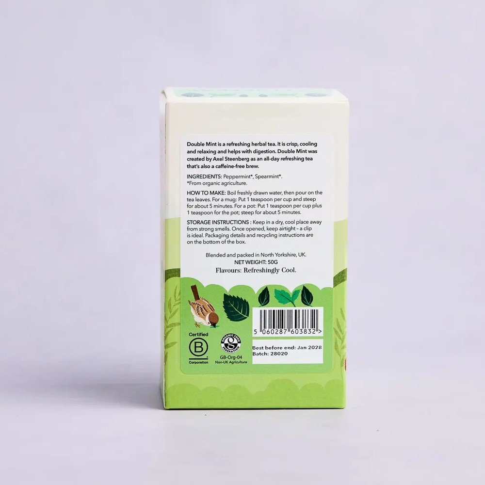 Organic Double Mint Steenbergs 4x50g Organic Double Mint Steenbergs 4x50g