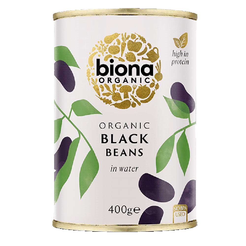 Organic Black Beans - BPA-free can Biona 400g