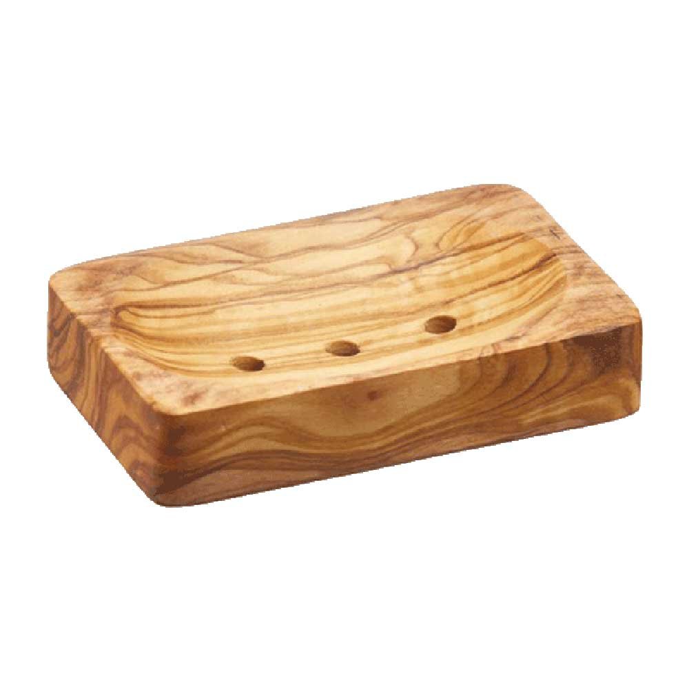 Olive Wood Rectangular Soap Dish -12x8cm Soumi 1pack Olive Wood Rectangular Soap Dish -12x8cm Soumi 1pack