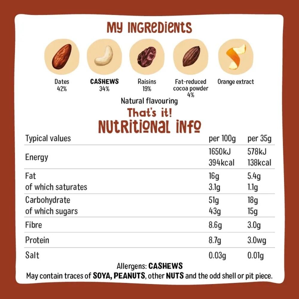 Multipack Cocoa Orange Raw Wholefood Bar Nakd 12x4x35g Multipack Cocoa Orange Raw Wholefood Bar Nakd 12x4x35g