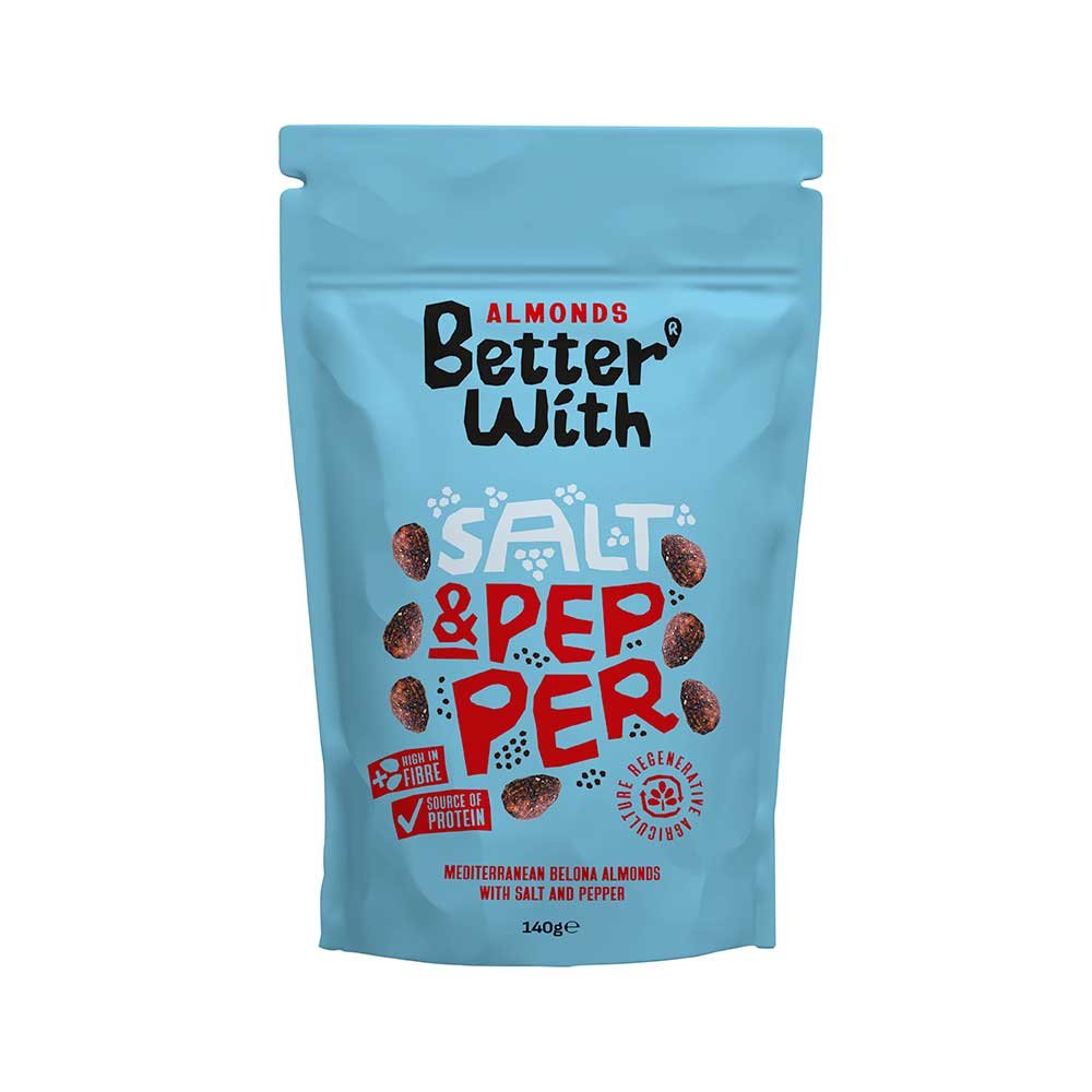 Salt & Pepper Almonds - pouch Better With 140g