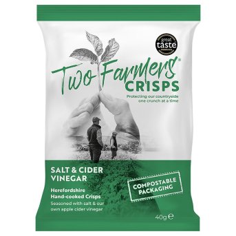 Salt & Cider Vinegar Crisps Two Farmers 24x40g Salt & Cider Vinegar Crisps Two Farmers 24x40g