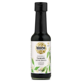 Organic Tamari Soya Sauce - glass bottle Biona 6x145ml Organic Tamari Soya Sauce - glass bottle Biona 6x145ml