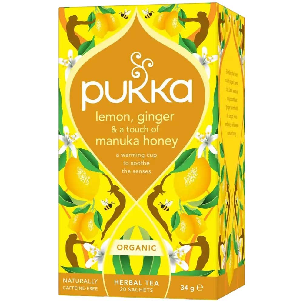 Organic Lemon, Ginger & A Touch of Manuka Honey Pukka 20bgs Organic Lemon, Ginger & A Touch of Manuka Honey Pukka 20bgs