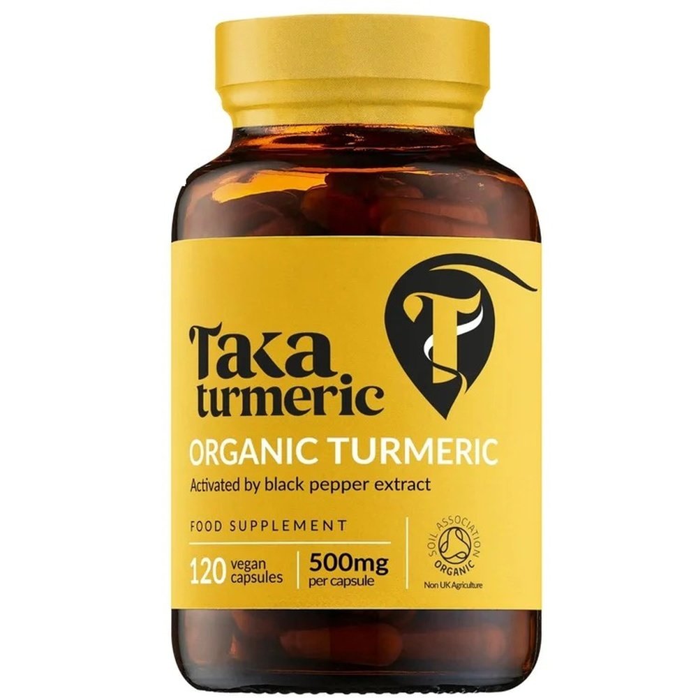 Organic Turmeric & Black Pepper - 120 capsules Taka Turmeric 1x1jar