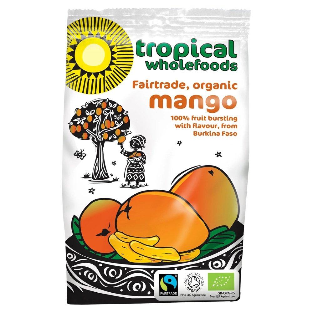 Organic Sun-Dried Mango Tropical Wholefoods 6x100g Organic Sun-Dried Mango Tropical Wholefoods 6x100g