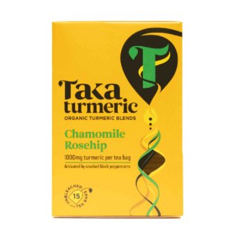 Organic Chamomile Rosehip Turmeric Tea Bags Taka Turmeric 15