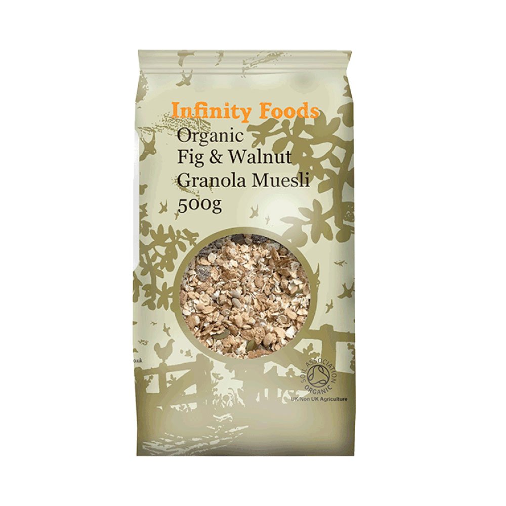 Organic Fig & Walnut Granola Muesli Infinity Foods 500g Organic Fig & Walnut Granola Muesli Infinity Foods 500g