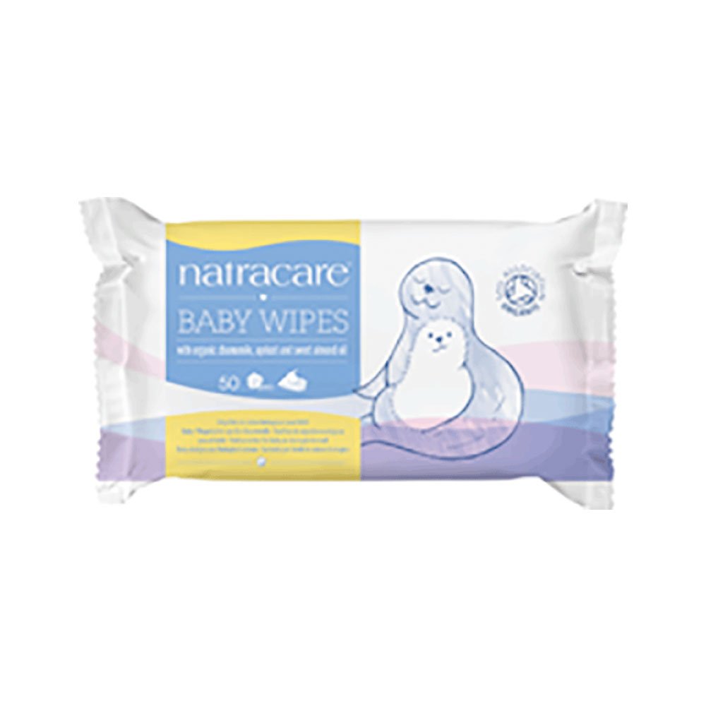 Organic Cotton Baby Wipes Natracare 50pack