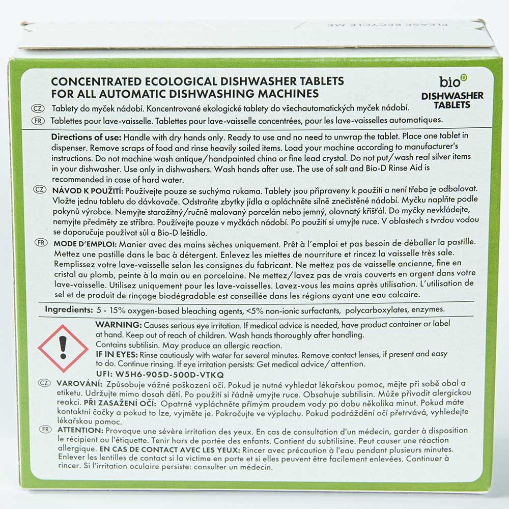 Dishwasher Tablets - 30 tabs Bio-D 360g