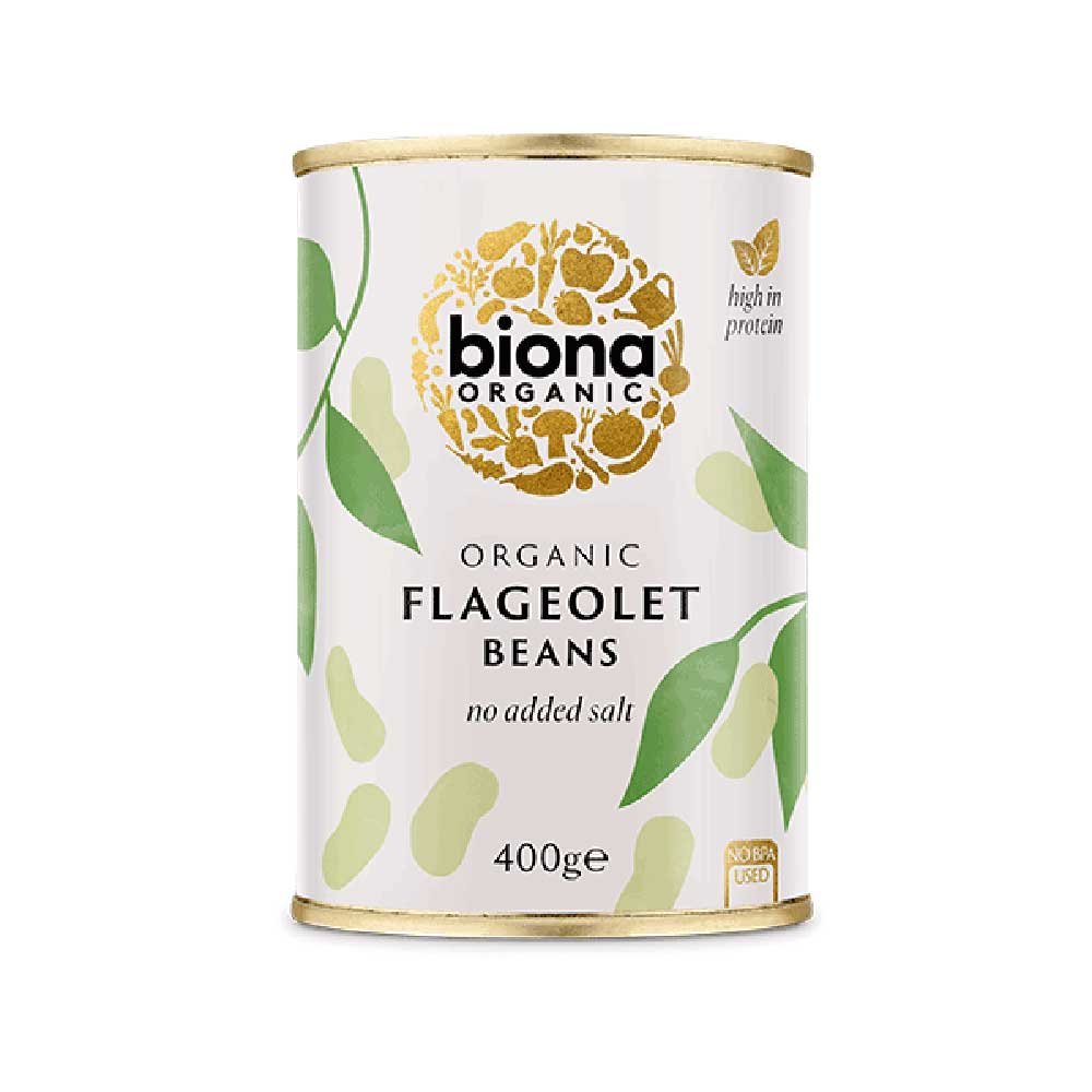Organic Flageolet Beans in tins Biona 400g