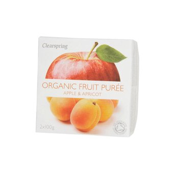 Organic Apple & Apricot Purée Clearspring 2x100g Organic Apple & Apricot Purée Clearspring 2x100g