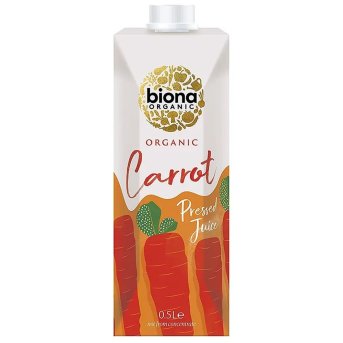 Organic Carrot Juice - Tetra Biona 12x500ml Organic Carrot Juice - Tetra Biona 12x500ml