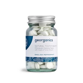 English Peppermint - Bicarbonate Tooth Tablets - jar Georganics 120tabs